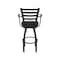 Holland Bar Stool Co Jackie with Arms 30 in. Swivel Bar Stool with Black Wrinkle Finish and Canter Espresso Seat 415 - alternate 7
